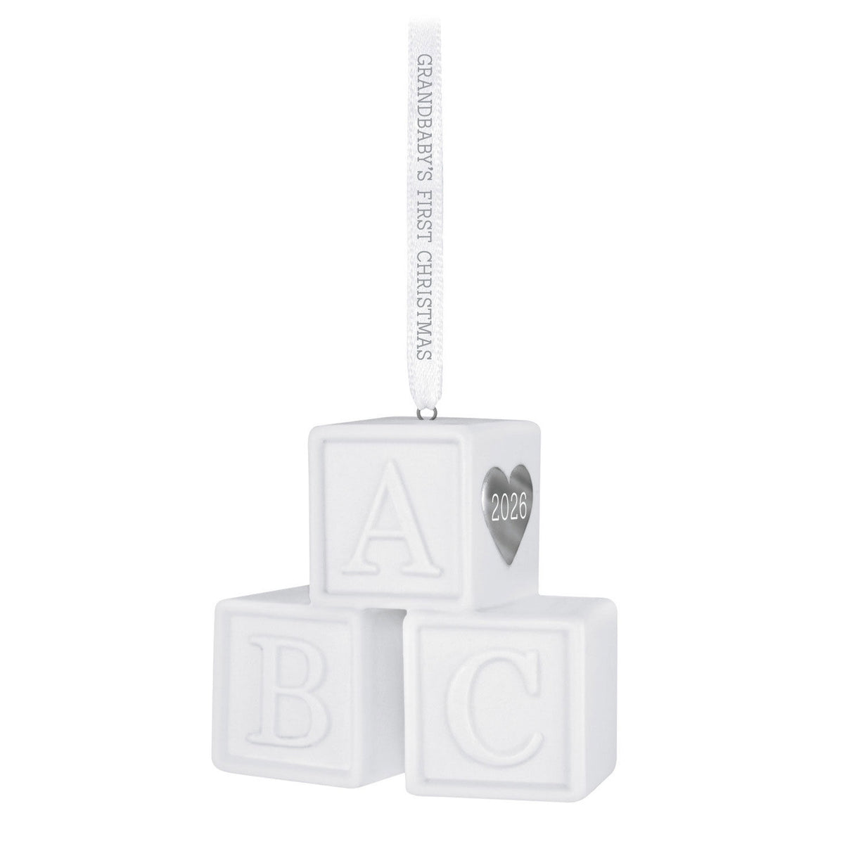 Grandbaby's First Christmas Blocks 2026 Porcelain Ornament