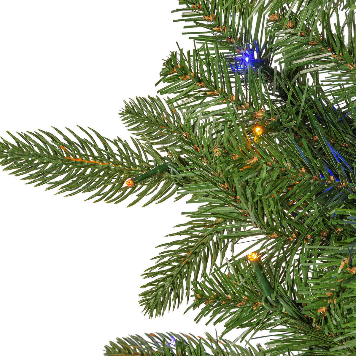 12 ft Pre-Lit Natural Cut Narrow Saginaw Spruce Christmas Tree with 1100 Color-Changing LED Lights