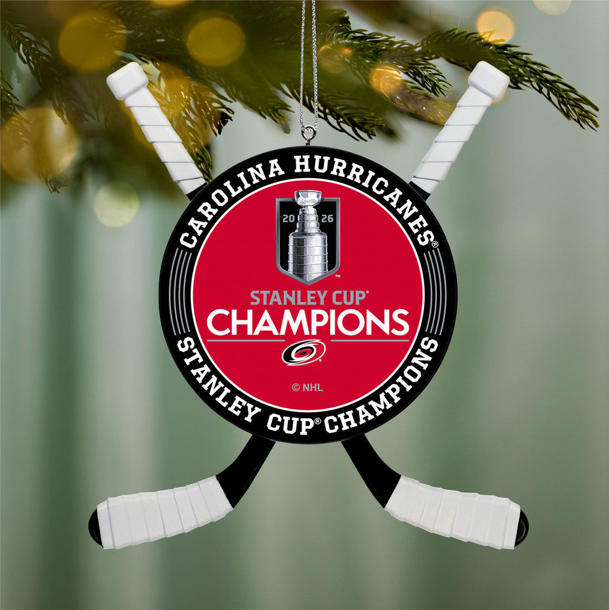 NHL Carolina Hurricanes® 2026 Stanley Cup® Champions Hockey Ornament