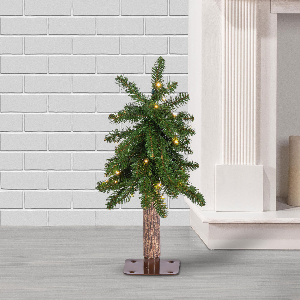 2 ft Pre-Lit Alpine Christmas Tree with 35 Color-Changing LED Lights and 51 Tips