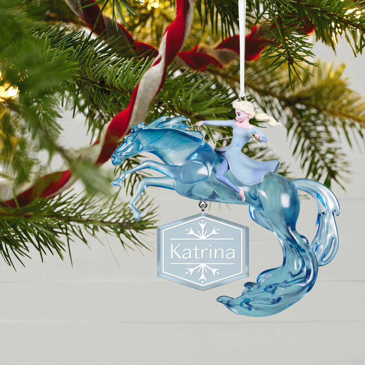 Disney Frozen 2 Elsa and Nokk Personalized Ornament, Custom Text