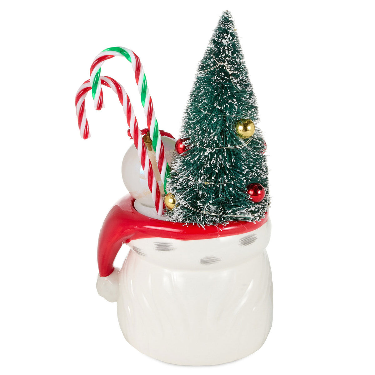 Smiling Santa With Tree Light-Up Figurine, 11.25" H