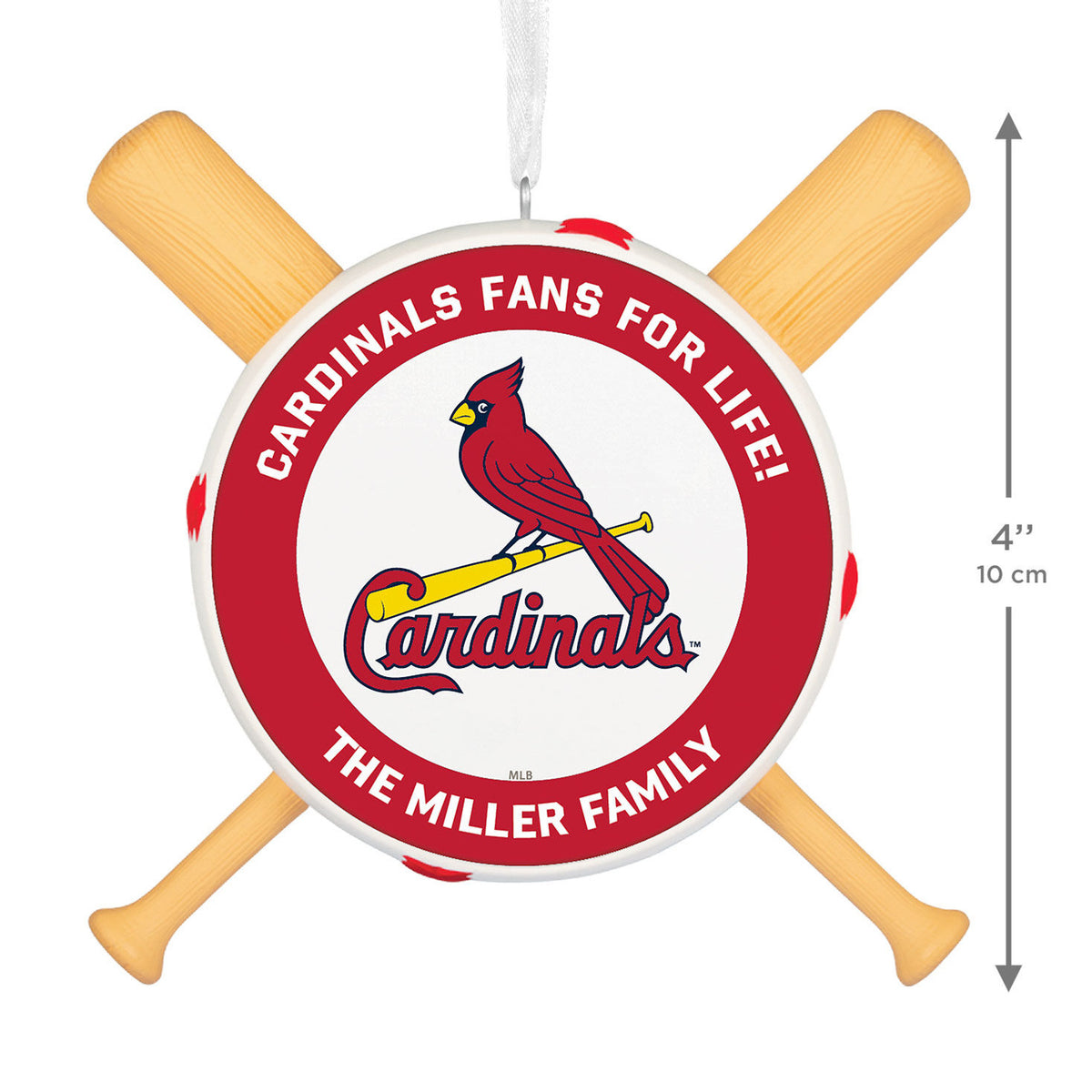 MLB St. Louis Cardinals™ Baseball Personalized Ornament, Custom Text