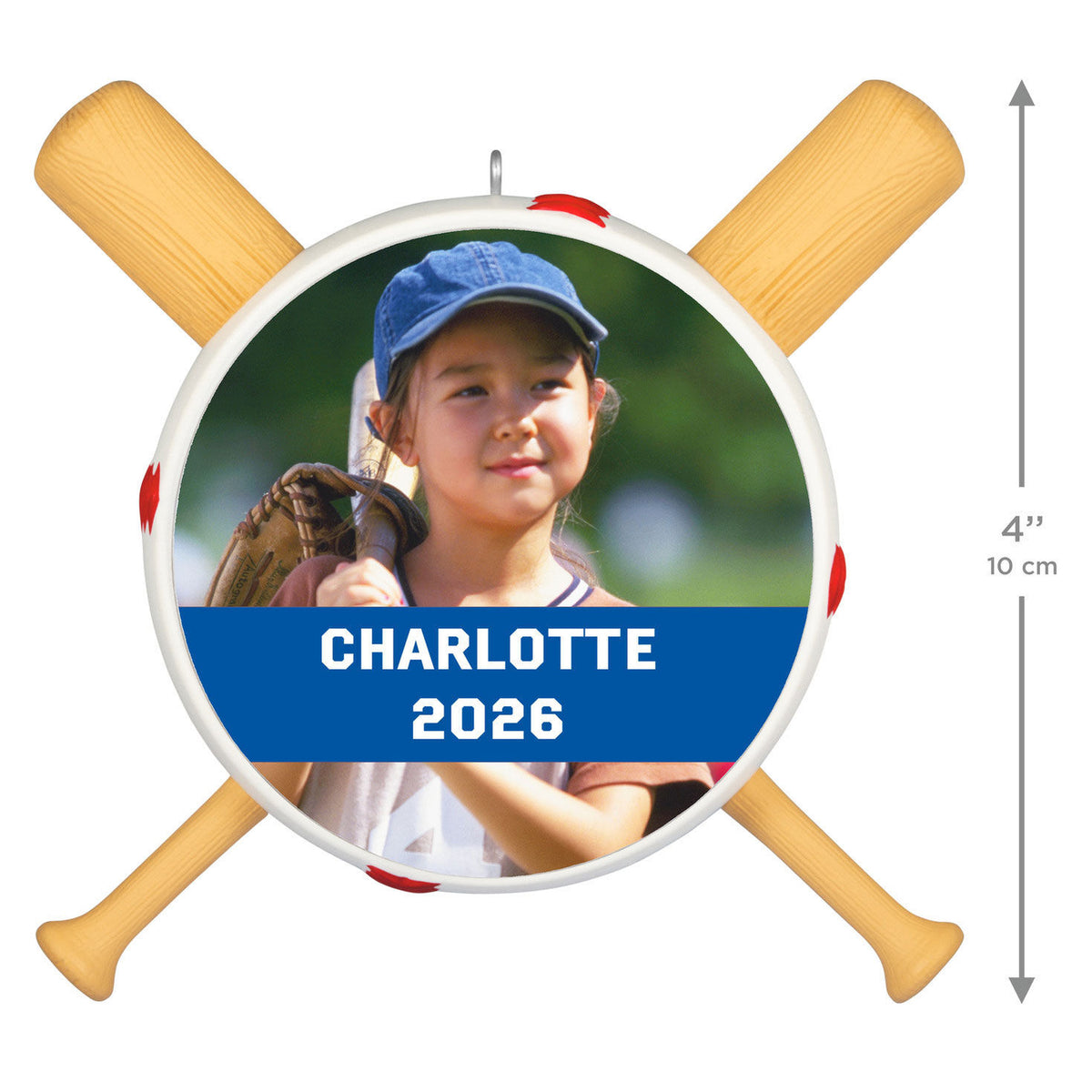 Baseball Personalized Ornament, Custom Photo and Text