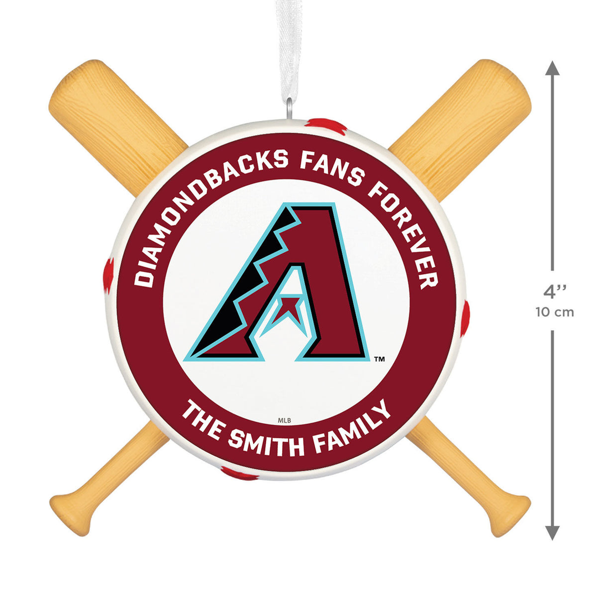 MLB Arizona Diamondbacks™ Baseball Personalized Ornament, Custom Text