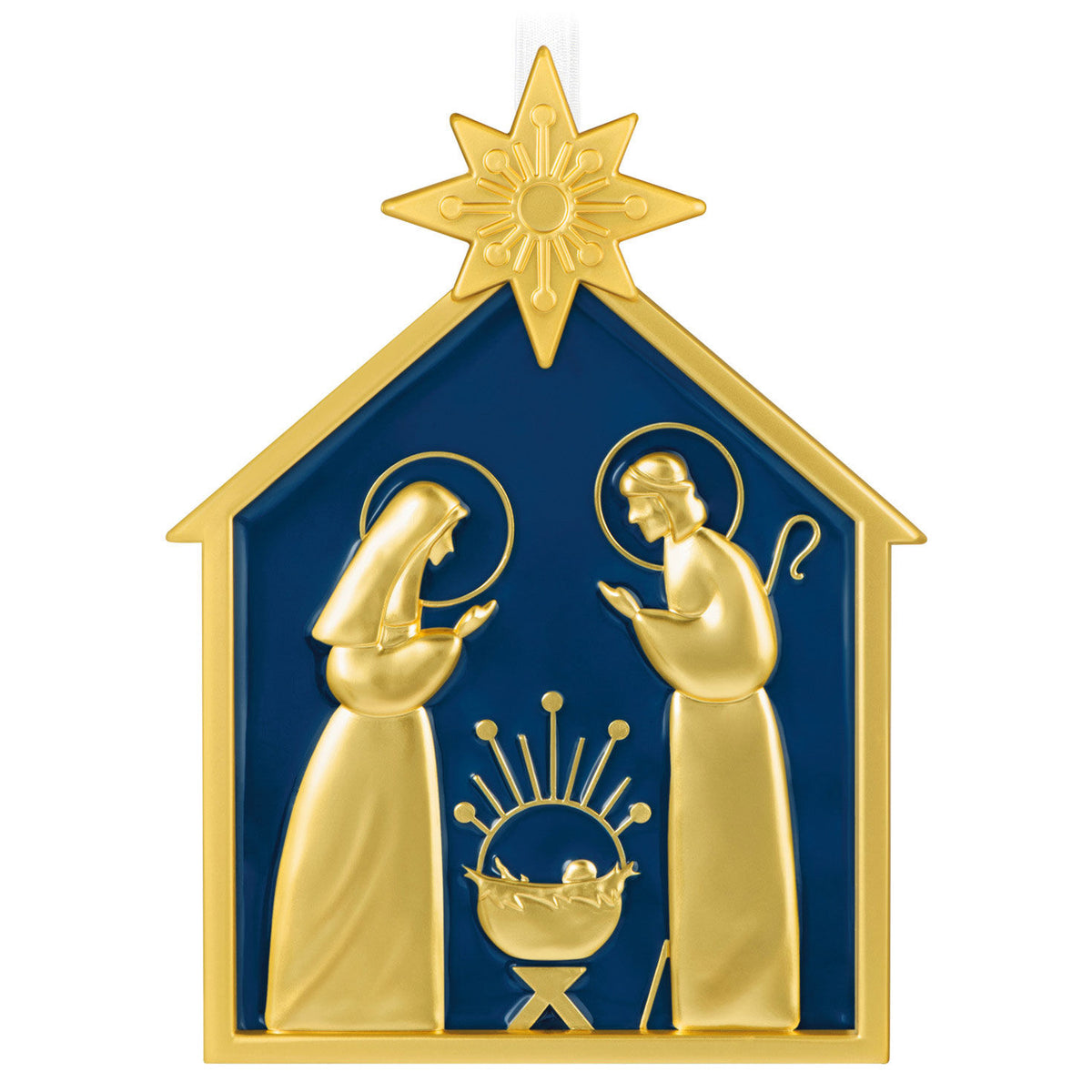 God So Loved the World Nativity Metal Ornament