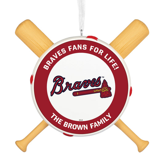 MLB Atlanta Braves™ Baseball Personalized Ornament, Custom Text