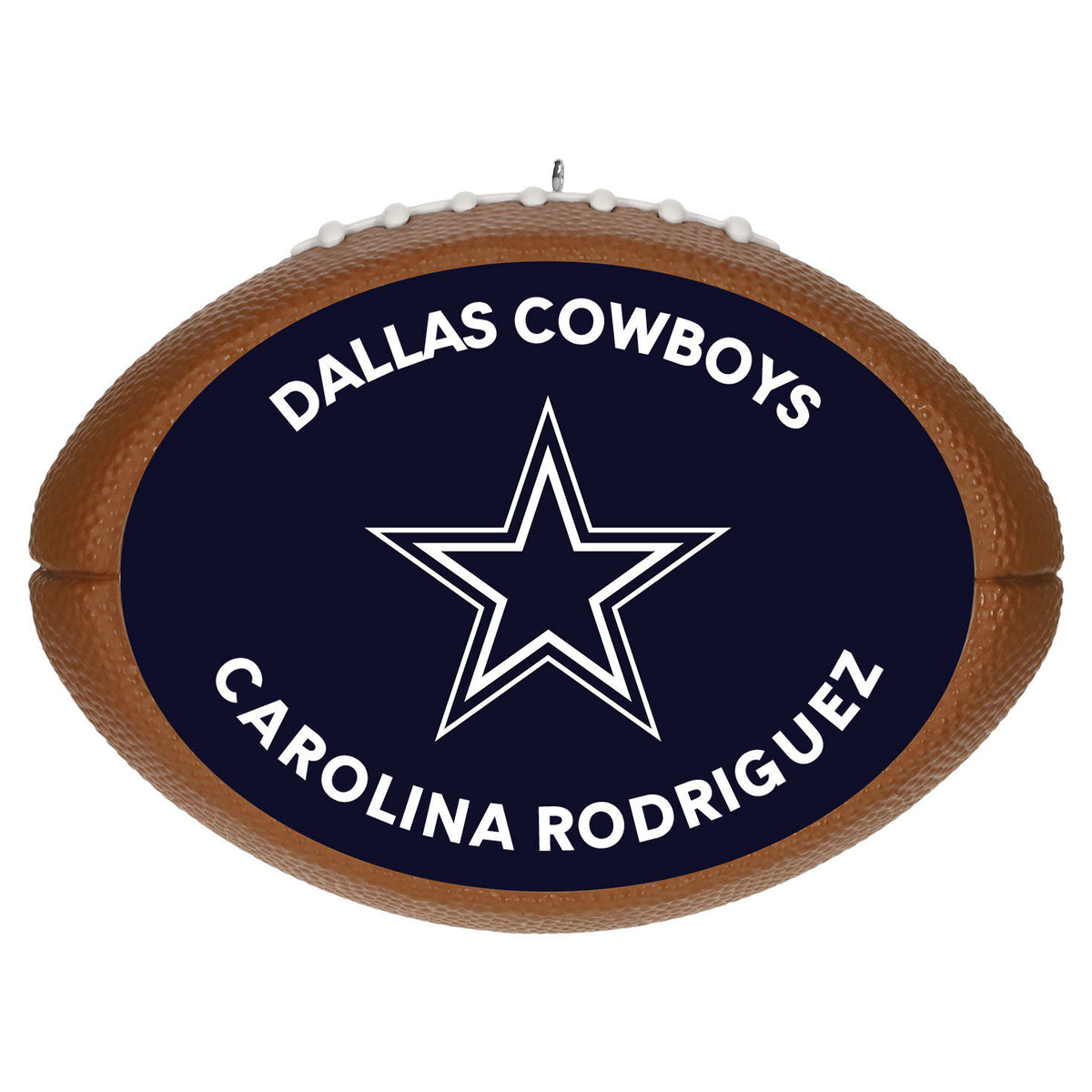 NFL Dallas Cowboys Football Personalized Ornament, Custom Text