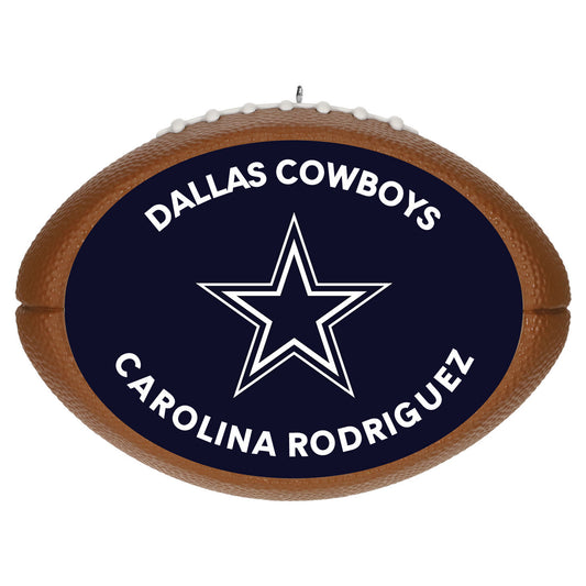 NFL Dallas Cowboys Football Personalized Ornament, Custom Text