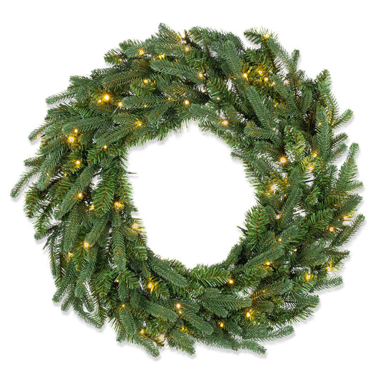 Natural Cut "Hallmark" Fir Wreath 30" 200 LED Lights