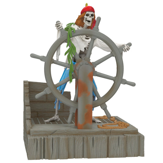 Disney Pirates of the Caribbean Collection Helmsman Skeleton Ornament With Light and Sound