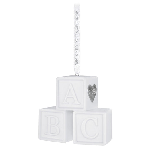 Grandbaby's First Christmas Blocks 2026 Porcelain Ornament