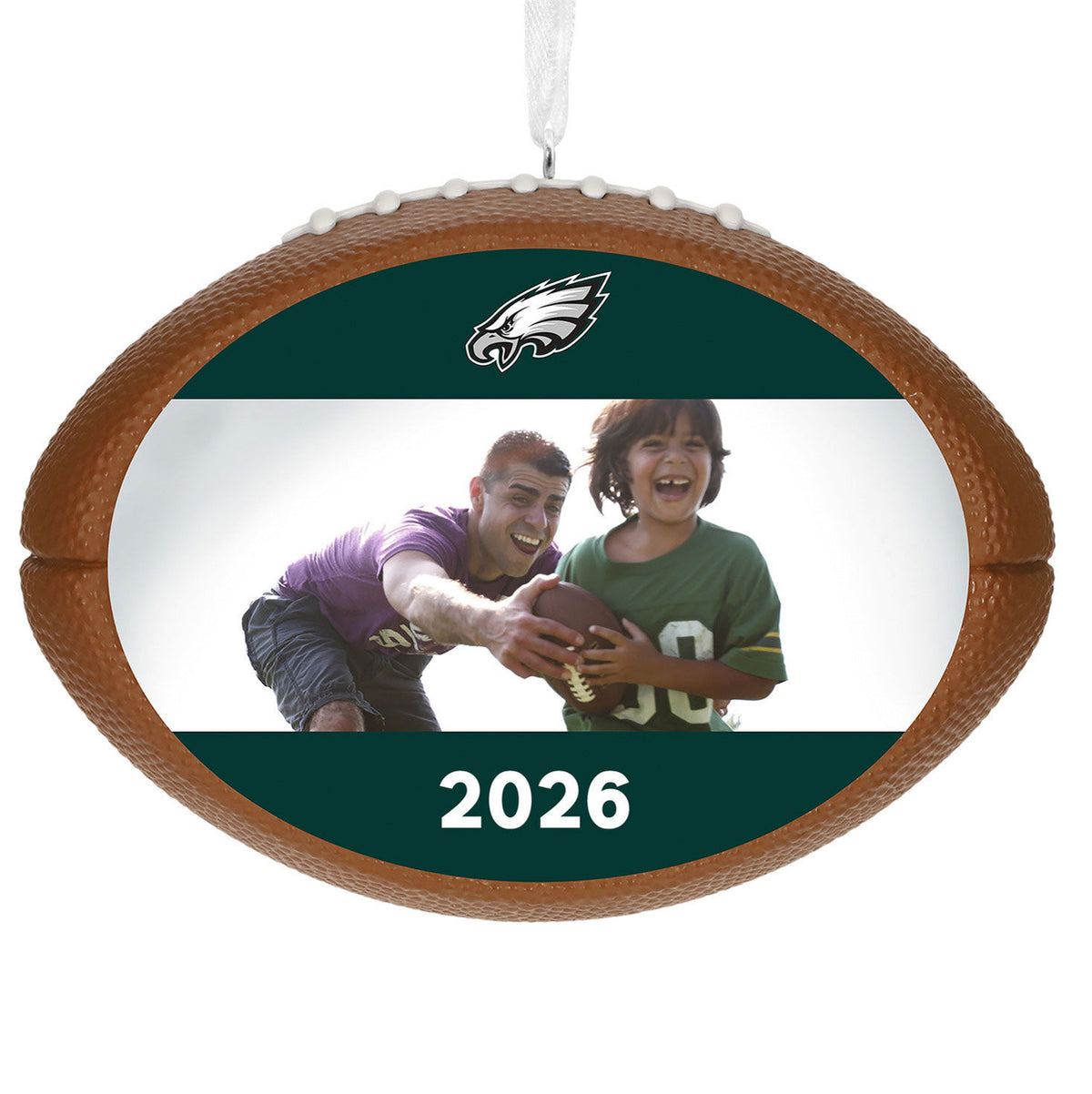 NFL Philadelphia Eagles Football Personalized Ornament, Custom Photo and Text