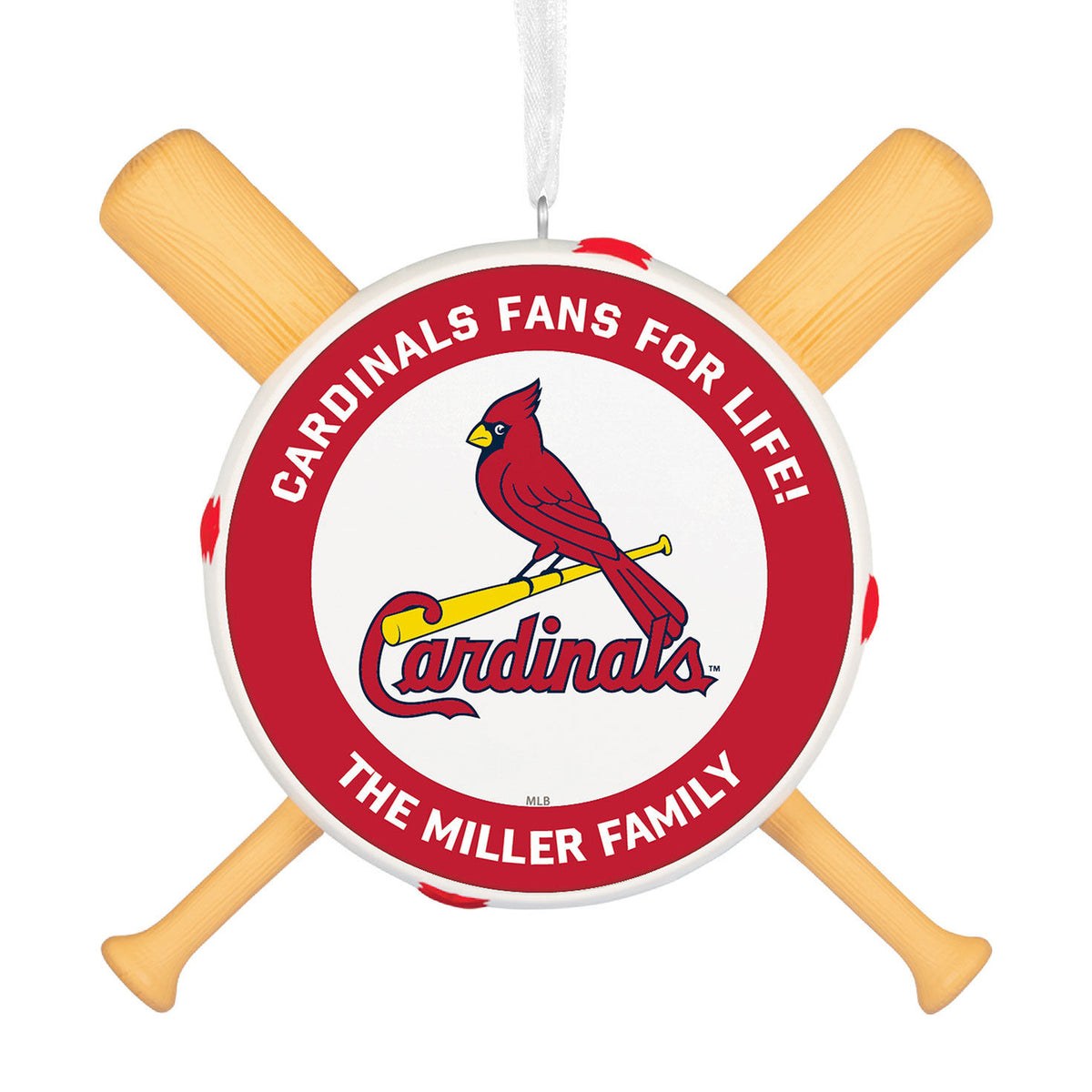 MLB St. Louis Cardinals™ Baseball Personalized Ornament, Custom Text