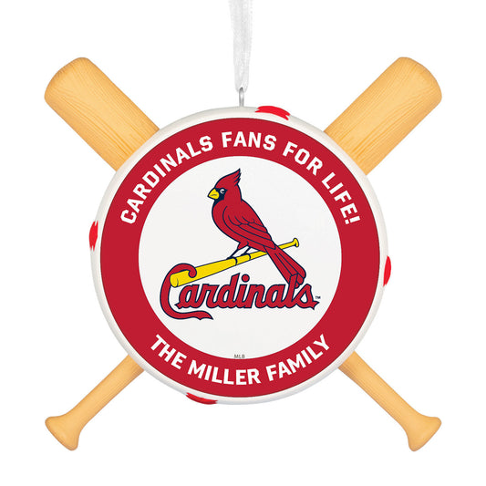 MLB St. Louis Cardinals™ Baseball Personalized Ornament, Custom Text