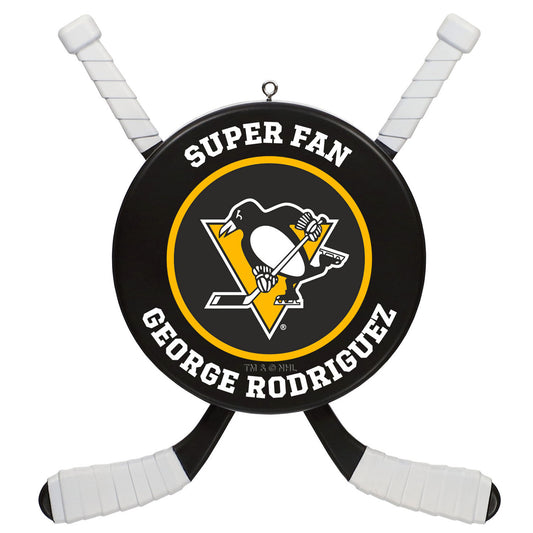 NHL Pittsburgh Penguins® Hockey Personalized Ornament, Custom Text