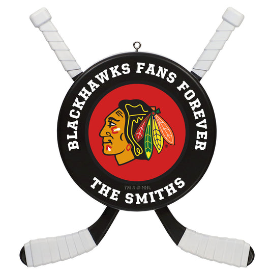 NHL Chicago Blackhawks® Hockey Personalized Ornament, Custom Text