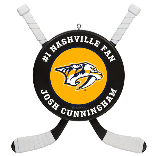 NHL Nashville Predators® Hockey Personalized Ornament, Custom Text