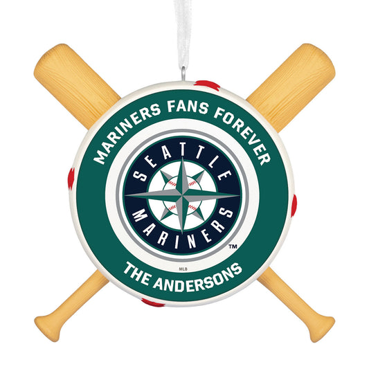 MLB Seattle Mariners™ Baseball Personalized Ornament, Custom Text
