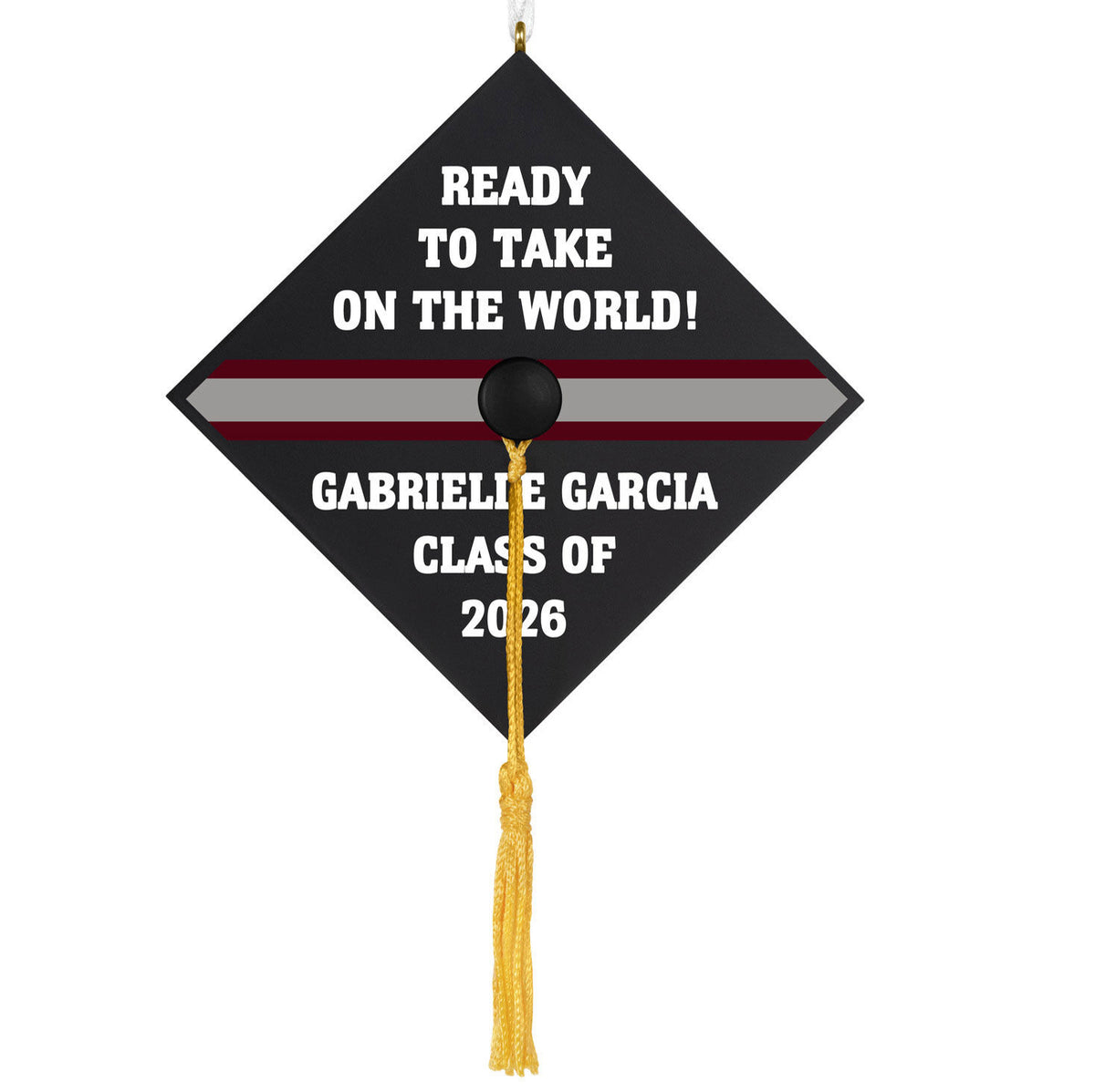 Graduation Cap Personalized Ornament, Custom Text