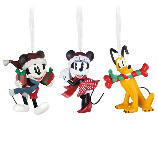 Disney Mickey and Friends Mickey, Minnie and Pluto Hallmark Ornaments, Set of 3