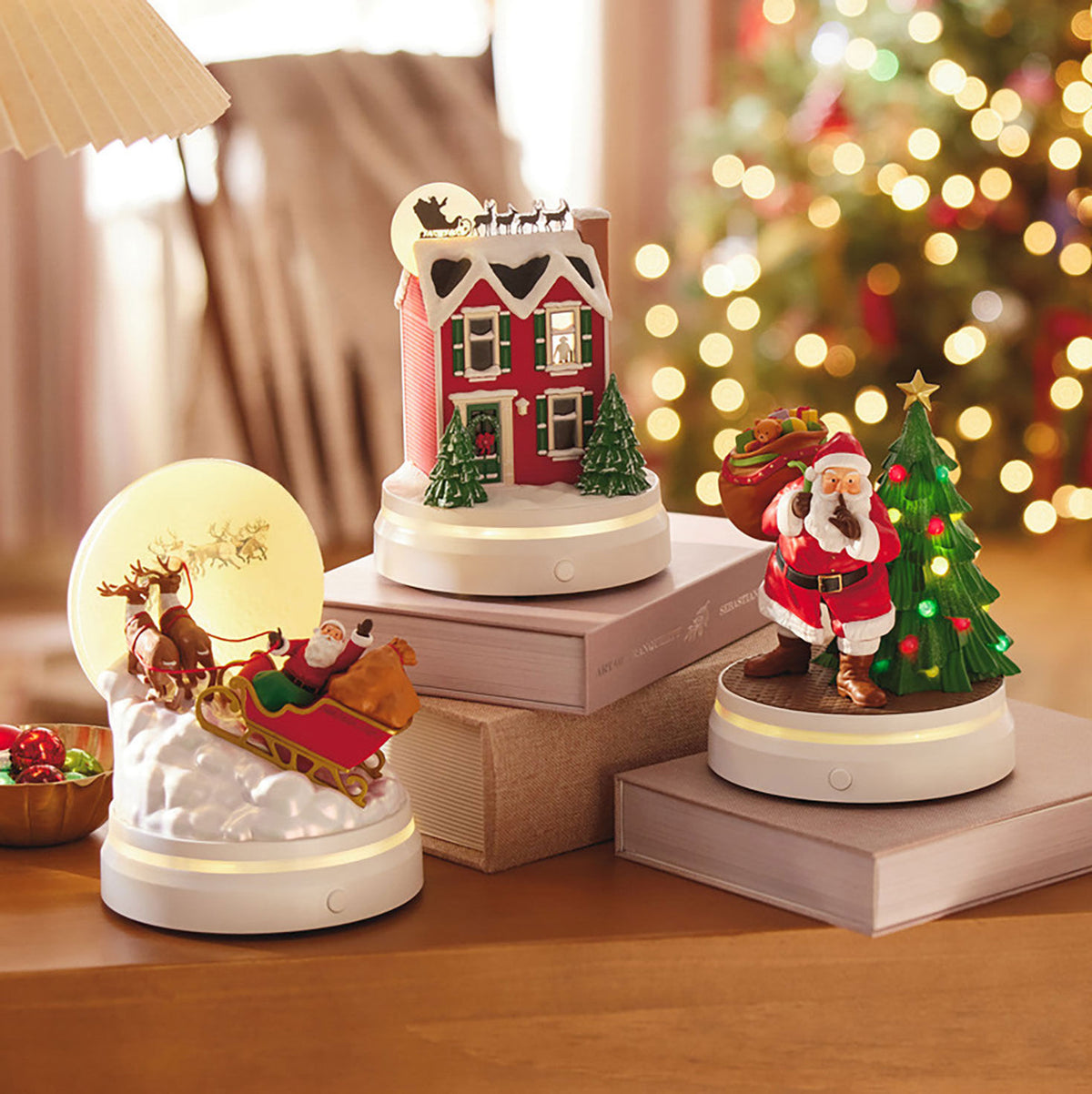 The Night Before Christmas Interactive Figurines With Light and Sound, Set of 3