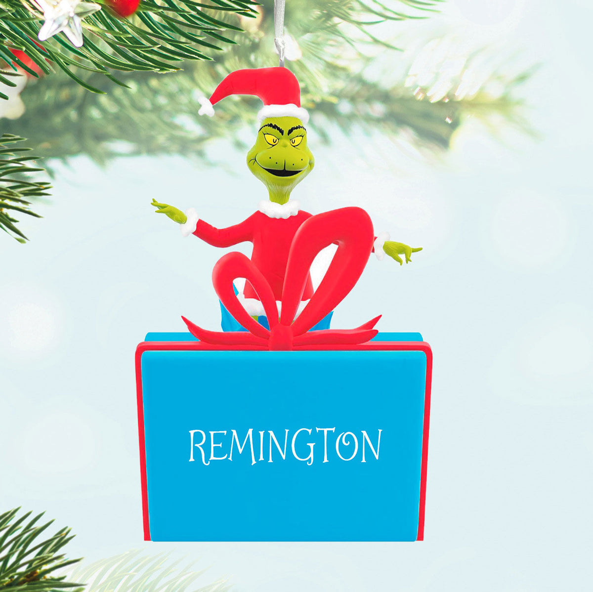 Dr. Seuss's How the Grinch Stole Christmas!™ on Present Personalized Ornament, Custom Text