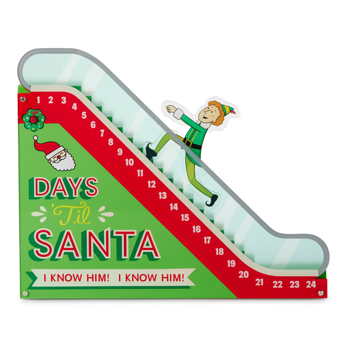 Elf Escalator Wood Countdown Calendar With Sound