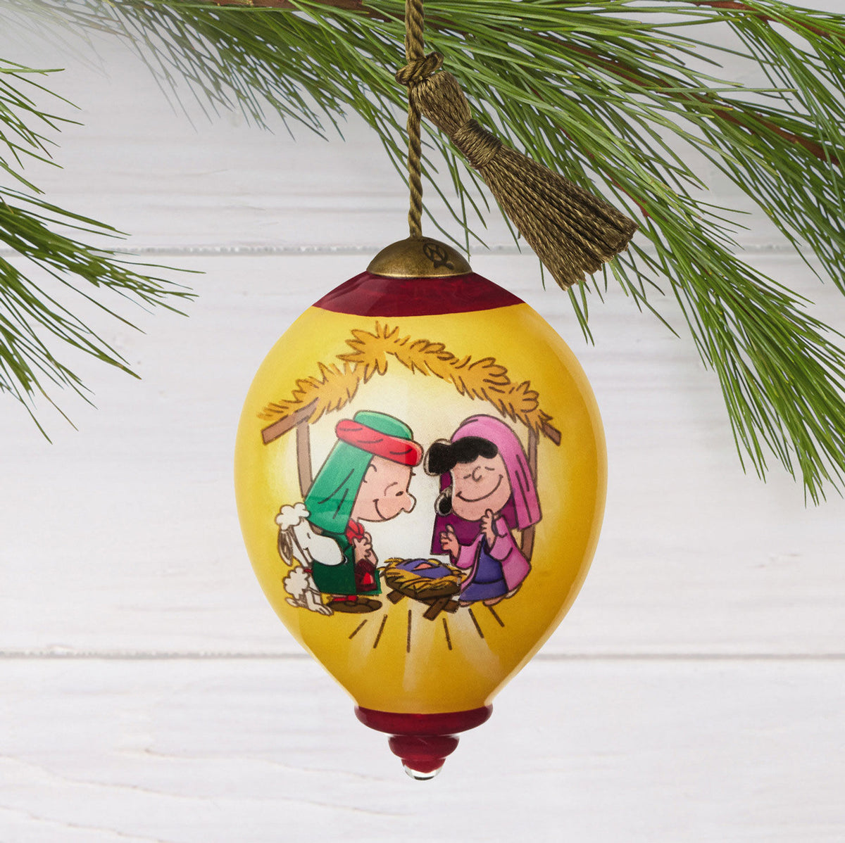 Peanuts® Ne'Qwa Art® Christmas Pageant Hand-Painted Glass Hallmark Ornament