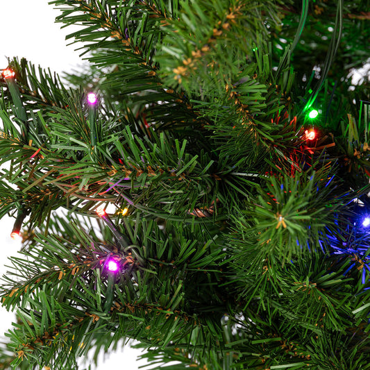 2 ft Pre-Lit Alpine Christmas Tree with 35 Color-Changing LED Lights and 51 Tips