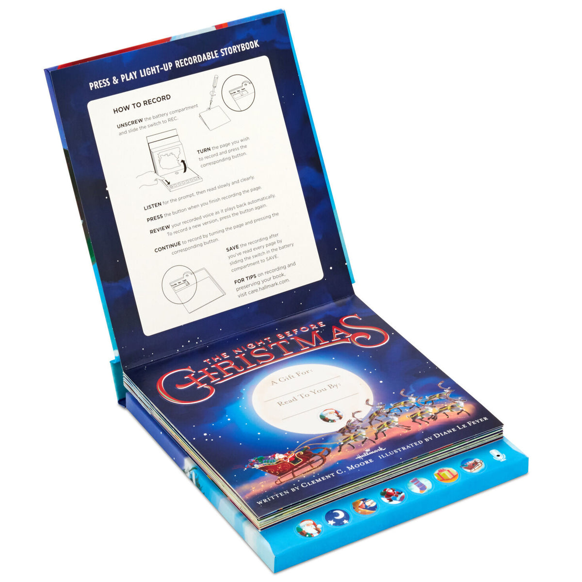 The Night Before Christmas Recordable Lighted Pop-Up Book