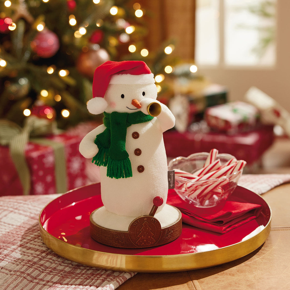 Musical Tree-Lighting Snowman Plush, 10.5"