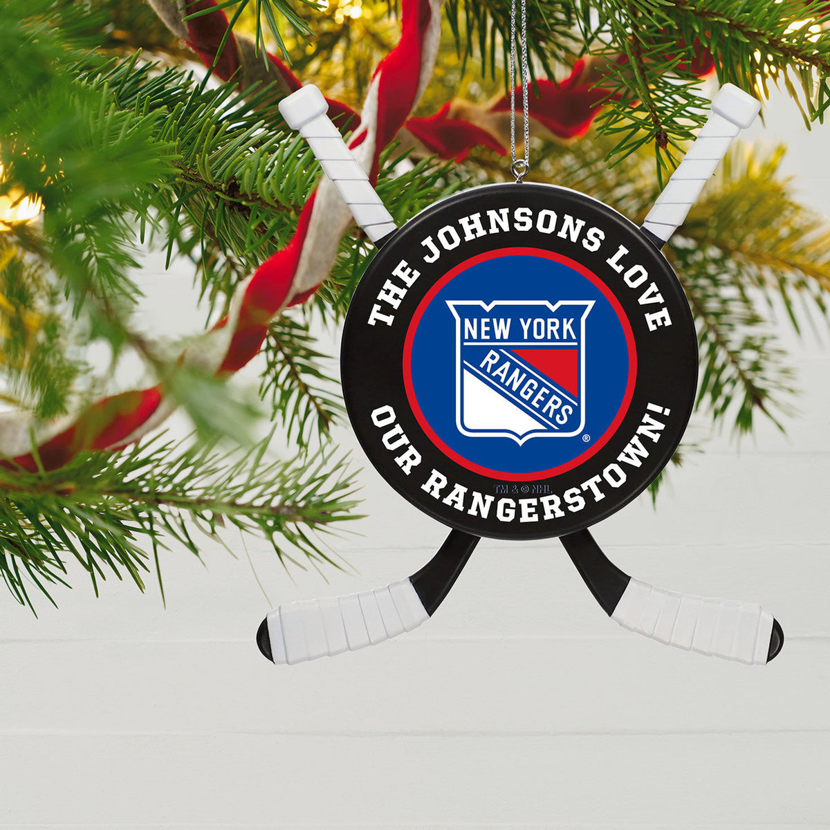 NHL New York Rangers® Hockey Personalized Ornament, Custom Text