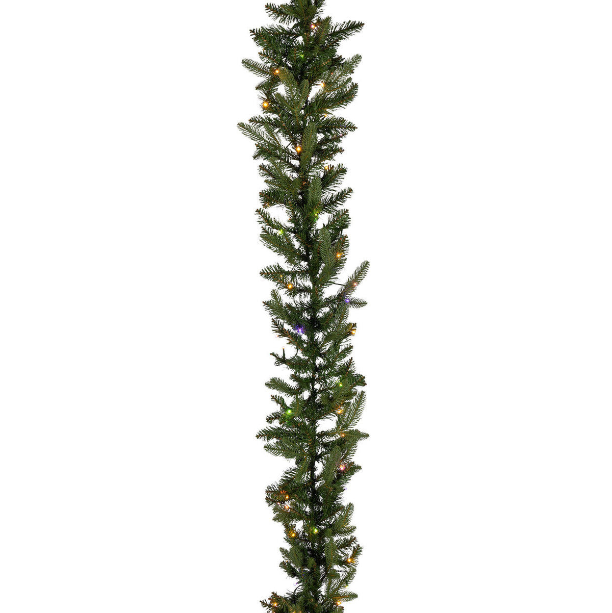 9 ft Pre-Lit Natural Cut Saginaw Spruce Garland with 100 Color-Changing LED Lights