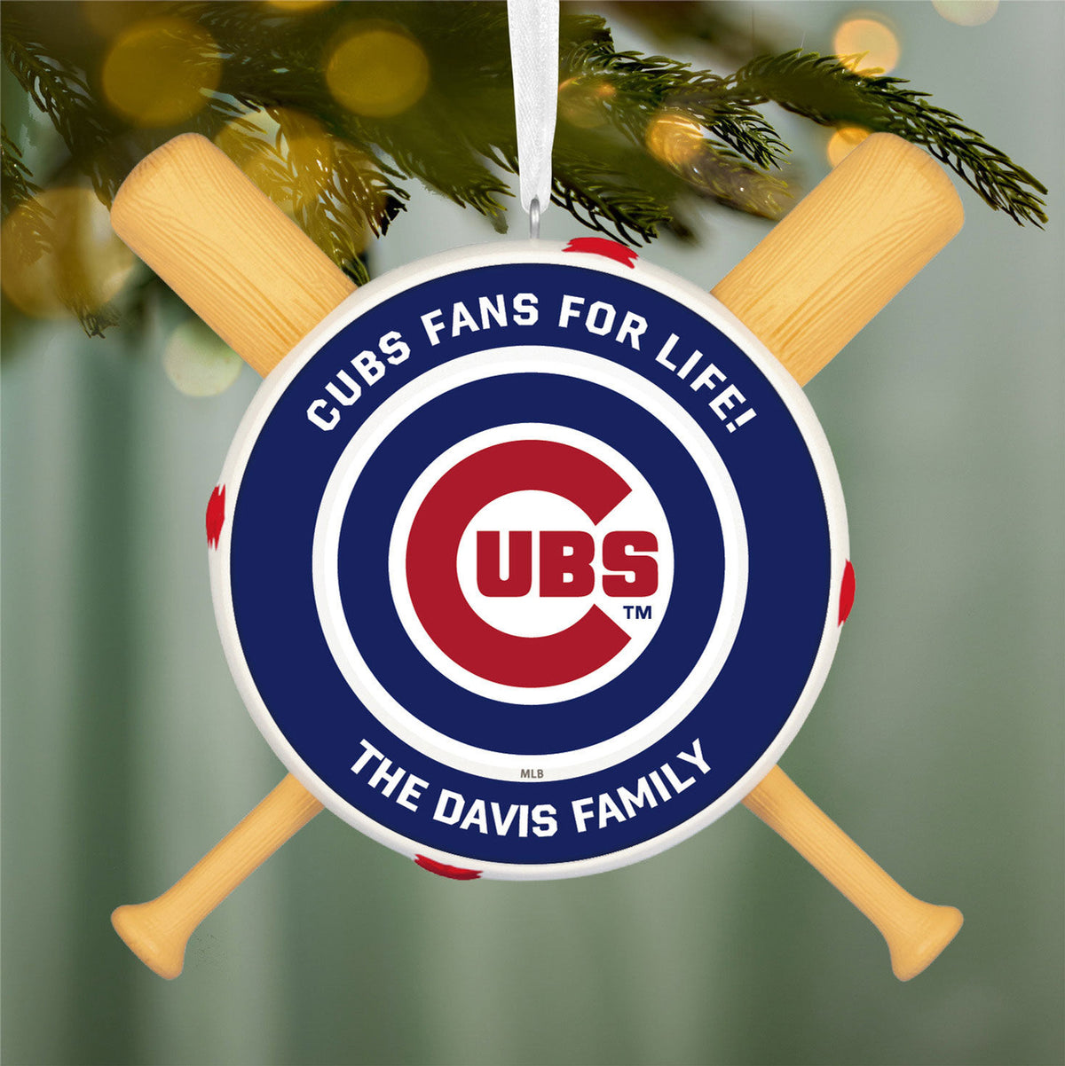 MLB Chicago Cubs™ Baseball Personalized Ornament, Custom Text
