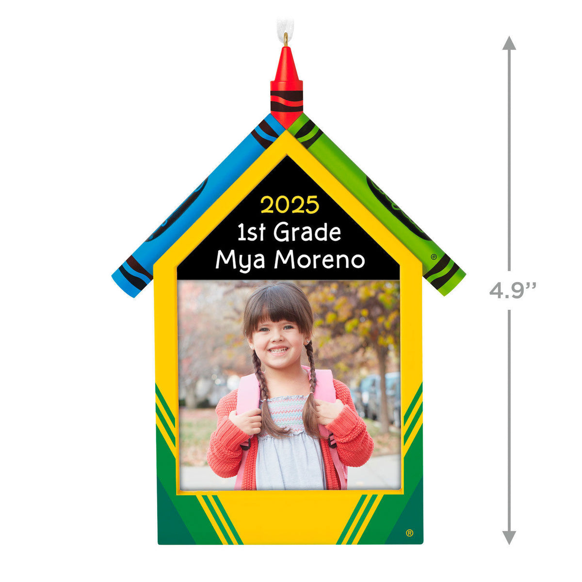 Crayola® Schoolhouse Personalized Ornament, Custom Photo and Text