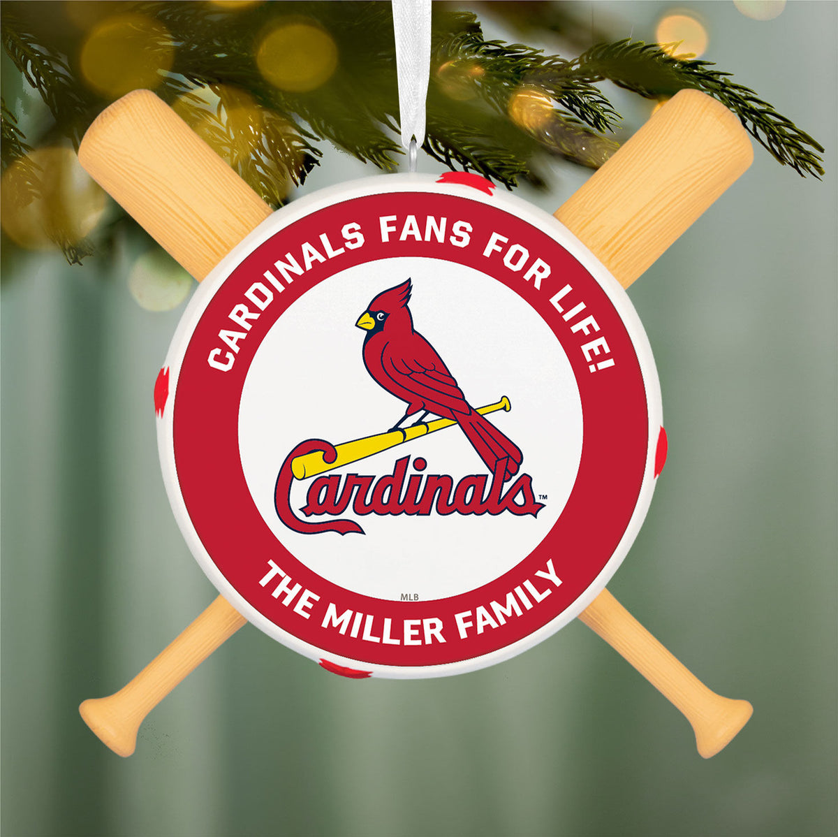 MLB St. Louis Cardinals™ Baseball Personalized Ornament, Custom Text
