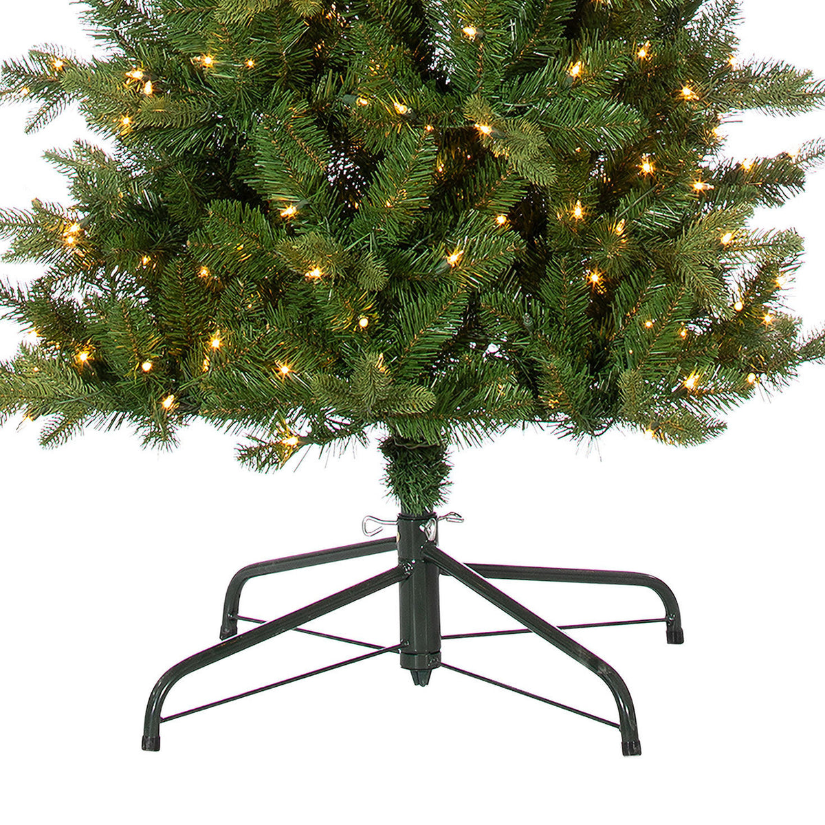 6.5 ft Pre-Lit Natural Cut Narrow Saginaw Spruce Christmas Tree with 300 Color-Changing LED Lights