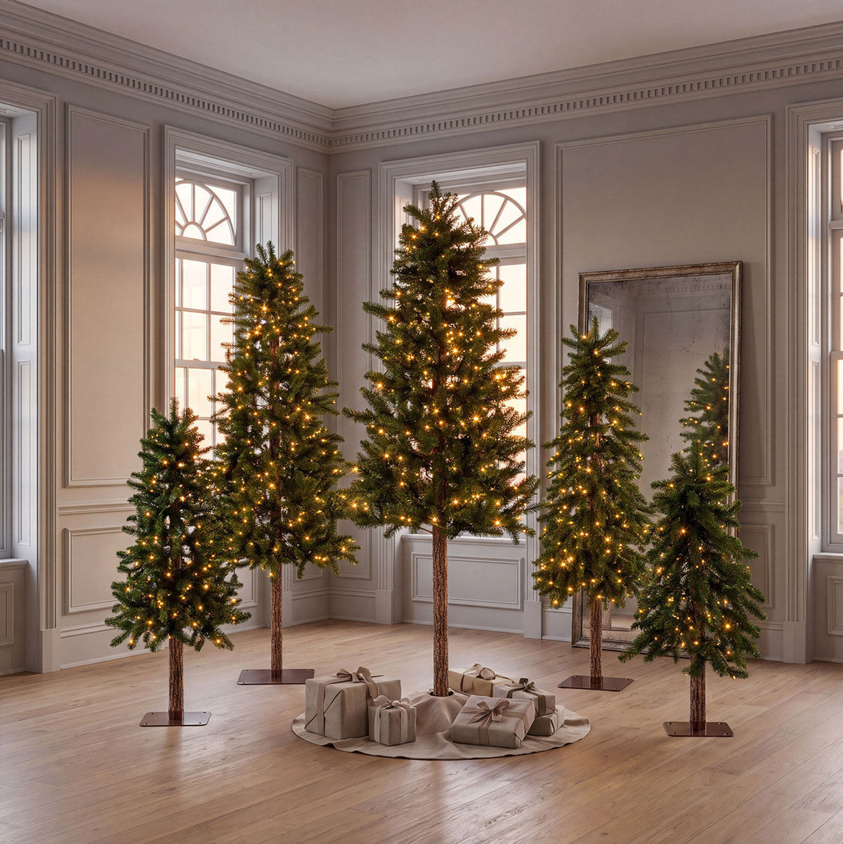 4 ft Pre-Lit Alpine Christmas Tree with 100 Color-Changing LED Lights and 189 Tips