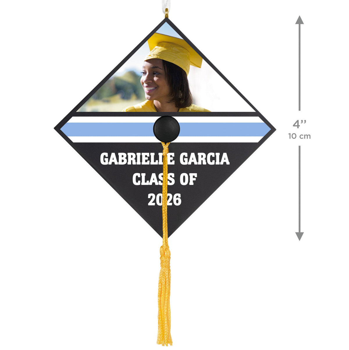 Graduation Cap Personalized Ornament, Custom Photo and Text