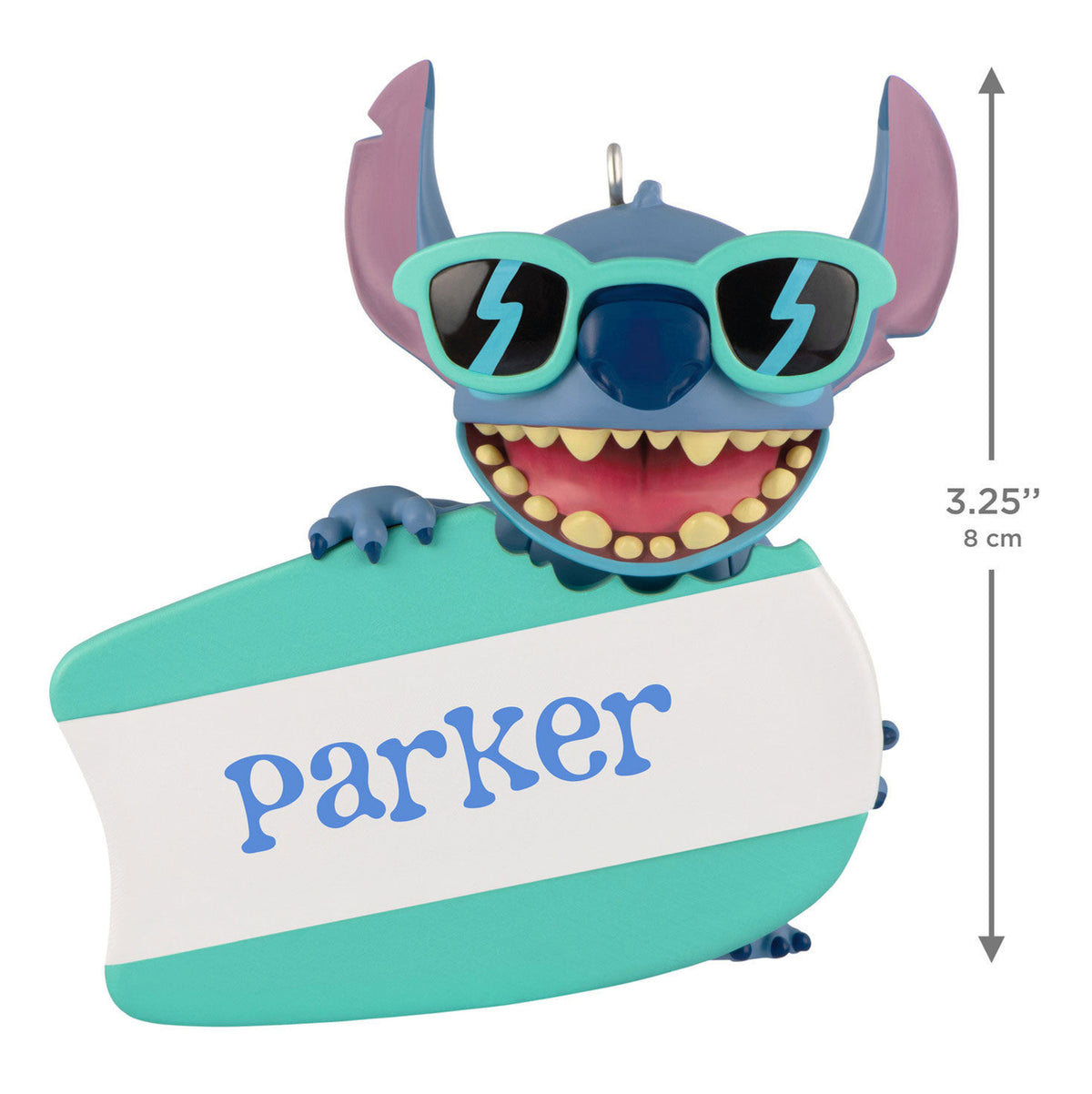 Disney Stitch With Surfboard Personalized Ornament, Custom Text