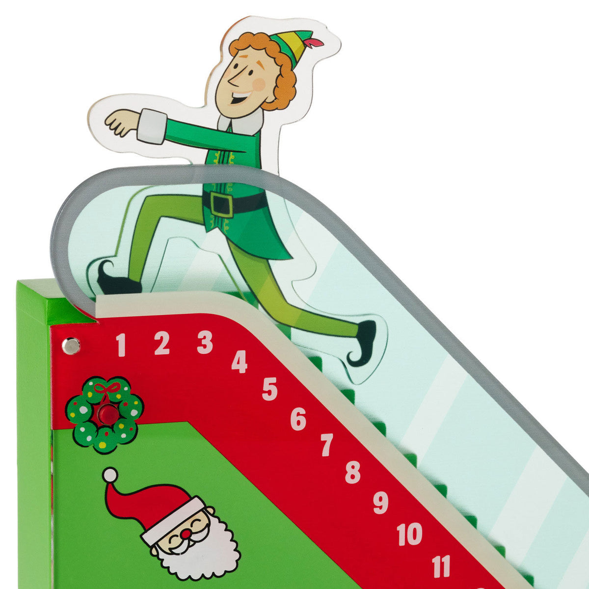 Elf Escalator Wood Countdown Calendar With Sound