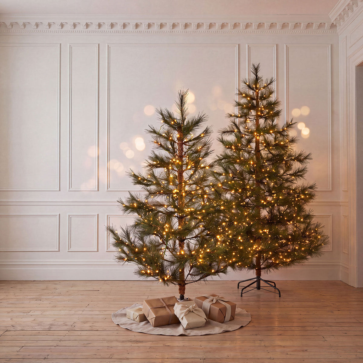 7.5 ft Pre-Lit Scandi Christmas Tree with 860 Warm White LED Lights and 342 Tips