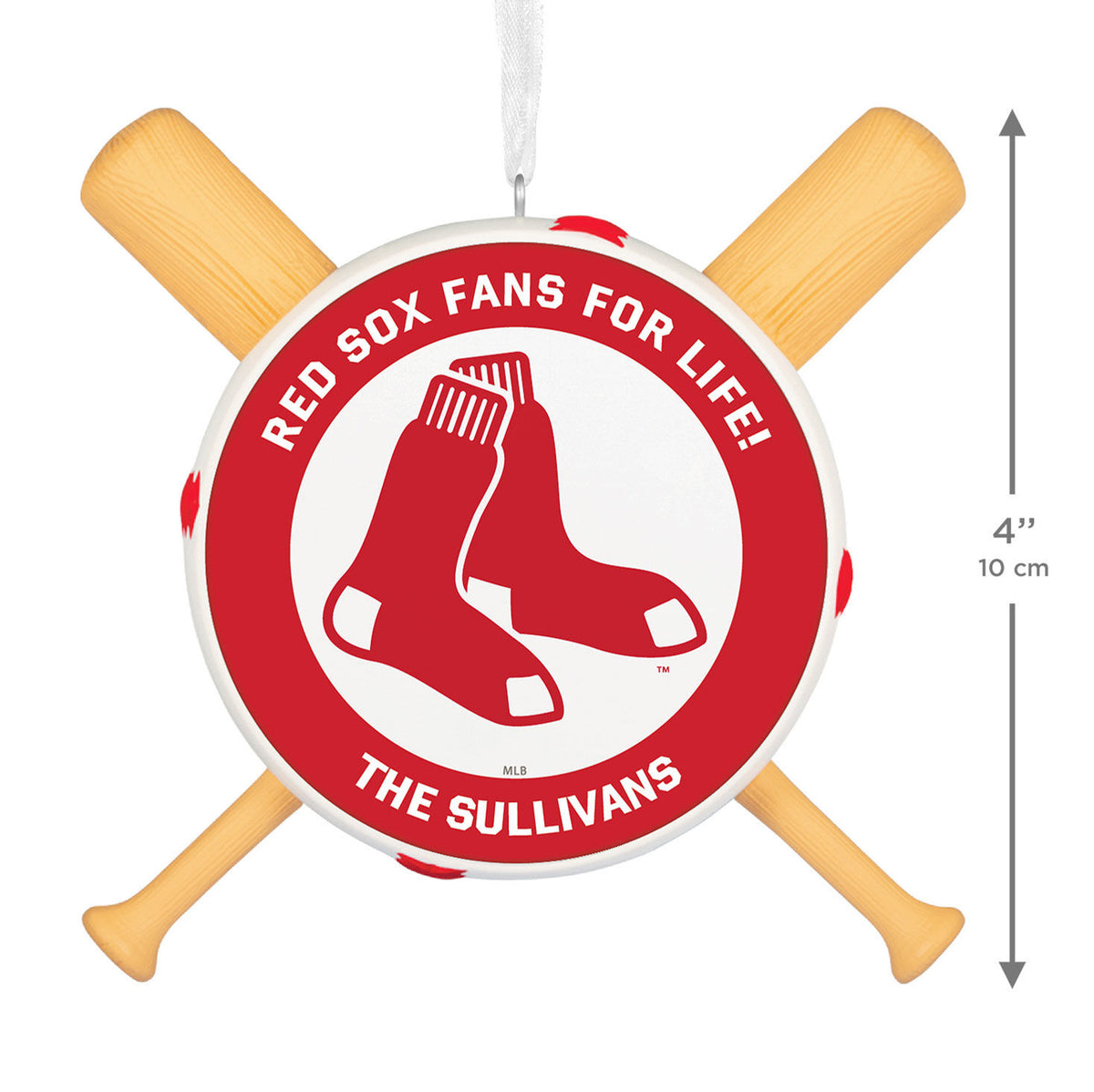MLB Boston Red Sox™ Baseball Personalized Ornament, Custom Text